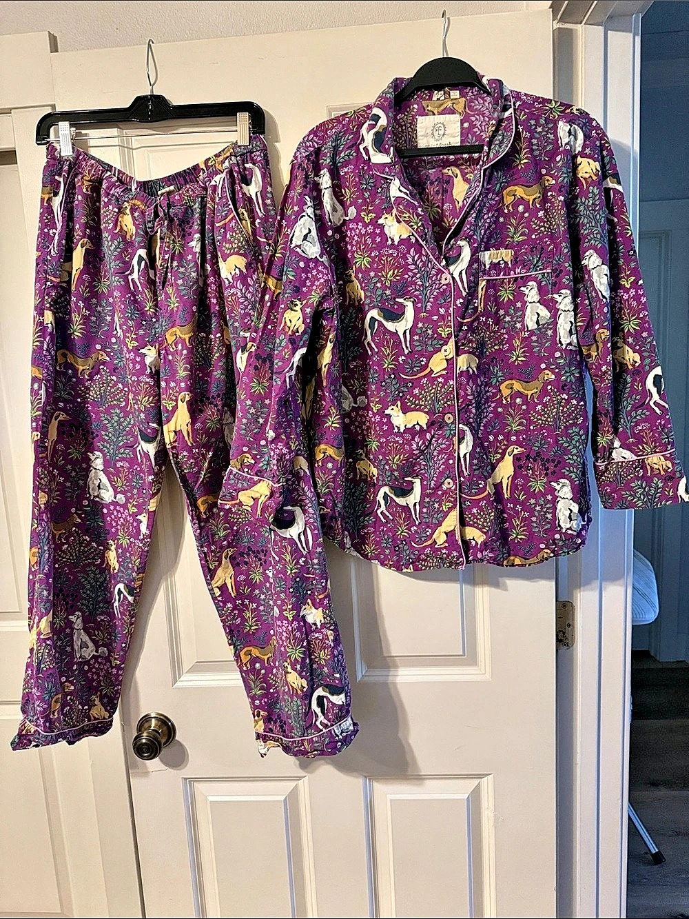 Printfresh Must Love Dogs Long PJ Set Purple Multicolor
